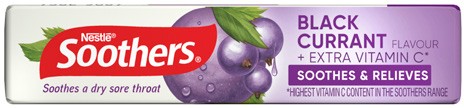 Soothers Blackcurrant Sore Throat Lozenges + Vitamin C 10 Pack