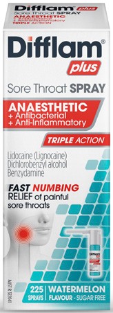 Difflam Plus Sore Throat Spray Watermelon Flavour 30mL