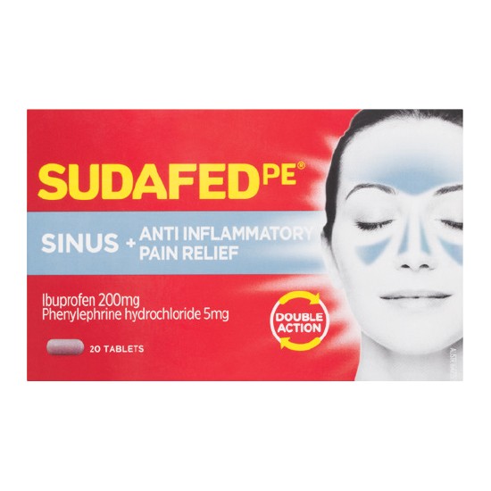 Sudafed PE Sinus & Anti Inflammatory Pain Relief Tablets Pk 20*
