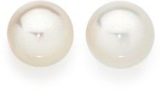 Sterling Silver 7X7.5mm Button Cultured Freshwater Pearl Stud Earrings