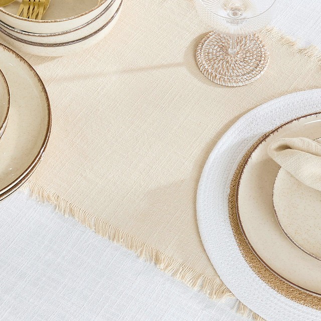 Ashra Fringed Table Runner by M.U.S.E.