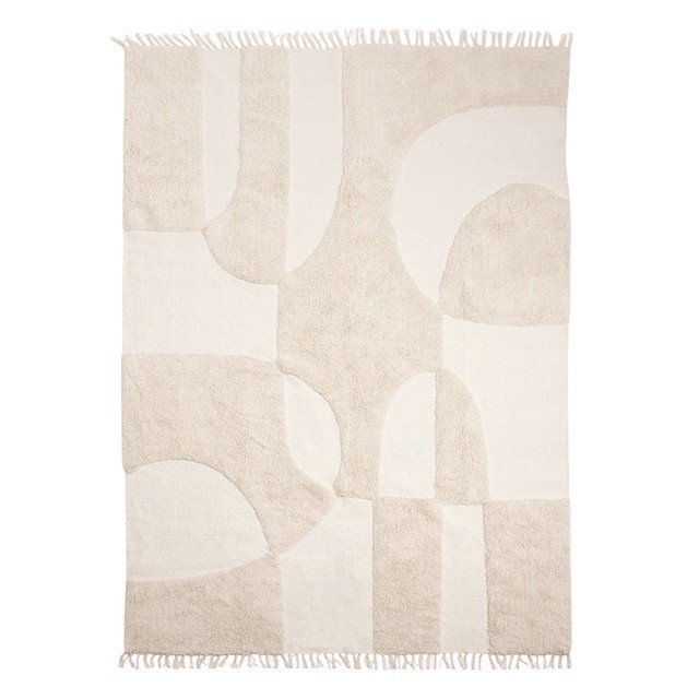 Farrah Moonbeam Geometric Tufted Cotton Floor Rug by Habitat