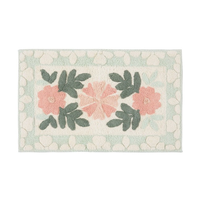 Floral Bloom Sage Green Bath Mat by Habitat