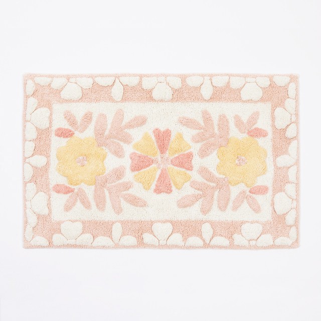 Floral Bloom Blush Pink Bath Mat by Habitat