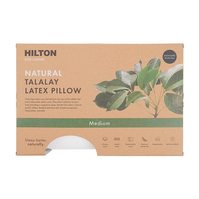 Eco Living Natural Talalay Latex Medium Pillow by Hilton