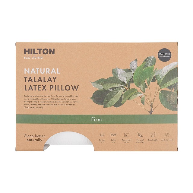 Eco Living Natural Talalay Latex Firm Pillow by Hilton