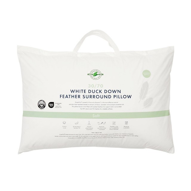 30/70 Duck Down Feather Surround Soft Pillow by Greenfirst®