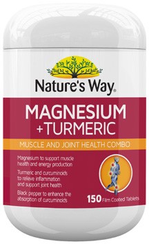Nature's Way Magnesium + Turmeric Tablets 150 Pack