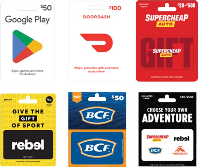Flybuys 20x Points on Google Play, Doordash, Supercheap Auto, Rebel, BCF & Adventure Gift Cards