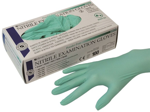 Buy 8 Get 2 FREE on Henry Schein Nitrile Powder Free Green Tea Scented Gloves Box of 200