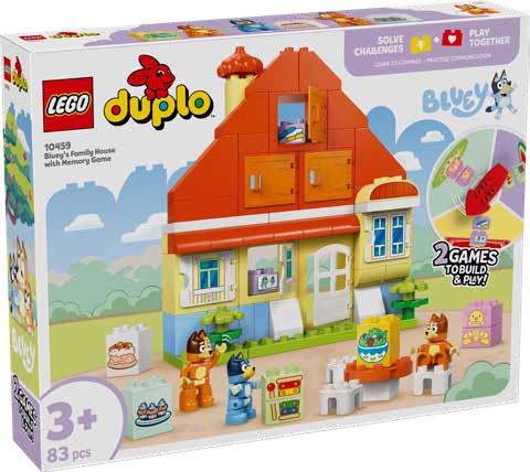 NEW LEGO DUPLO Bluey’s Family House with Memory Game 10459