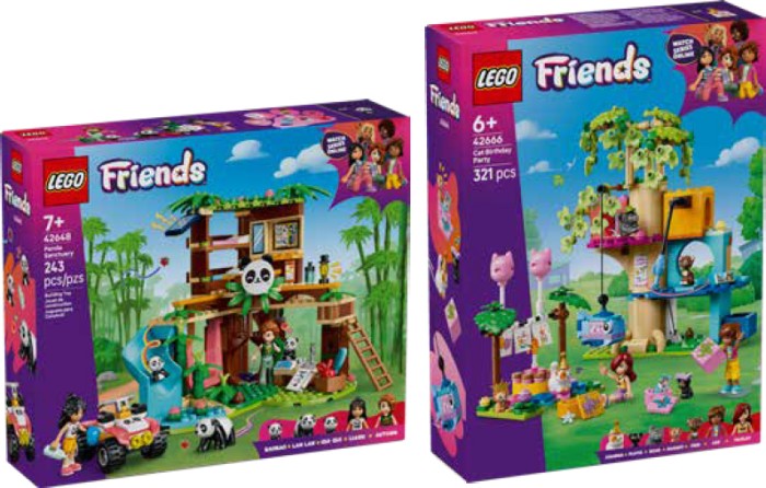 NEW LEGO Friends Cat Birthday Party & Tree House 42666 or Panda Sanctuary Animal Care 42648