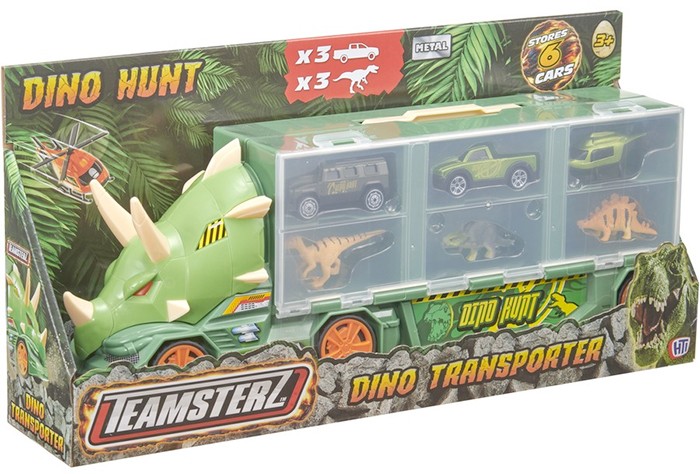 Teamsterz Dino Hunt Transporter with 3 Cars and Dinosaurs