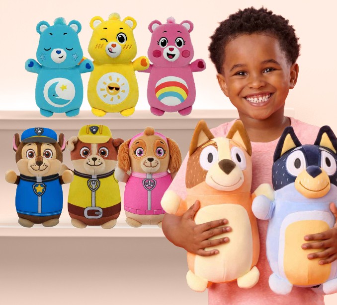 NEW Squishmallows HugMees Bluey, PAW Patrol or Care Bears 25cm Assorted