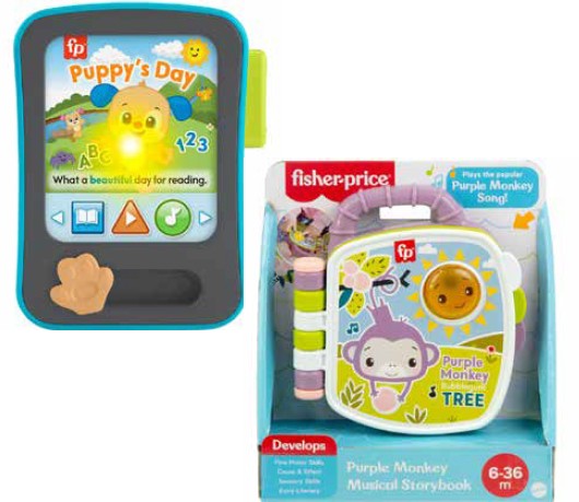 Fisher-Price Laugh & Learn Puppy’s Storytime Reader or Purple Monkey Musical Storybook