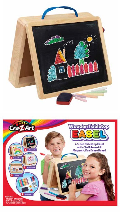 NEW Cra-Z-Art 2-Sided Tabletop Easel with Chalkboard & Magnetic Dry Erase Board