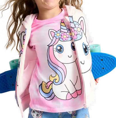 K-D Unicorn Novelty Zip Through Hoodie