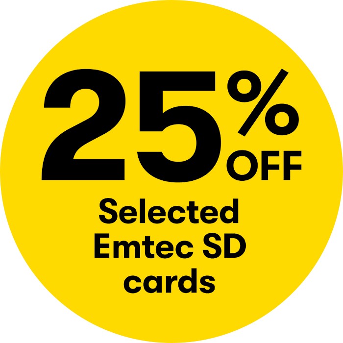 25% off Selected Emtec SD Cards