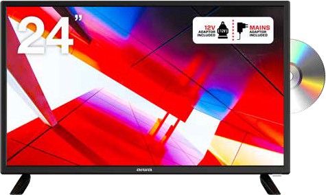 AIWA 24” HD LED TV with DVD Player Powered by 12V or Mains