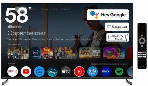 AIWA 58” Edgeless 4K UHD Google TV