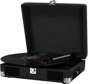 NEW Techxtras Suitcase Turntable with Wireless Speaker - Black