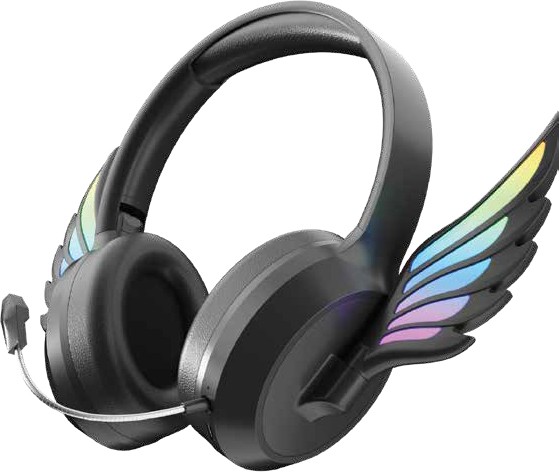 NEW Laser Kids Bluetooth Headphone with Wings - Black