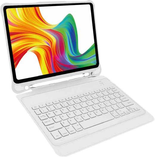 Laser Wireless Keyboard Case for iPad A16 / 10th Gen White