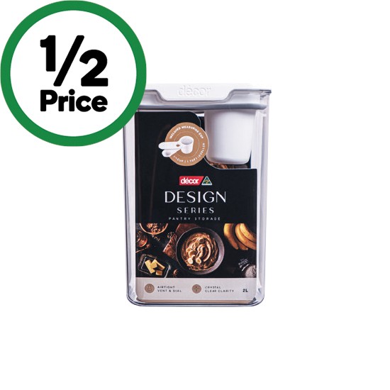 Decor Design Series Pantry Oblong with Quarter Cup 2 Litre