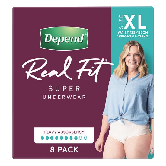 Depend Real Fit Women Incontinence Underwear Pk 8