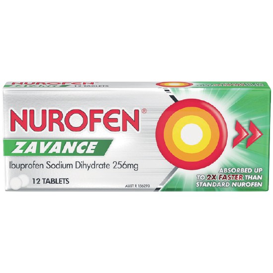 Nurofen Zavance Tablets 256mg Pk 12~