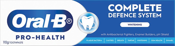 Oral B Toothpaste Pro Health Complete Defence System Whitening 110g