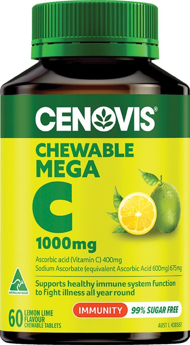 Cenovis Chewable Mega Vitamin C 1000mg Lemon Lime Flavour 60 Tablets*