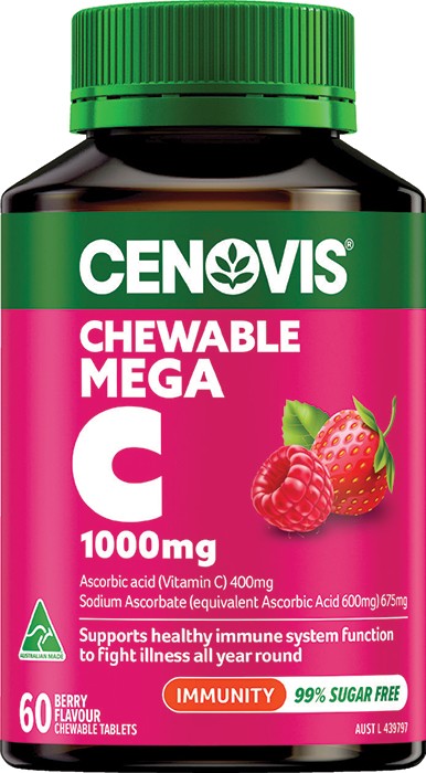 Cenovis Chewable Mega Vitamin C 1000mg Berry Flavour 60 Tablets*