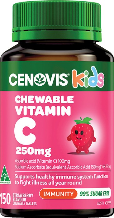 Cenovis Kids Chewable Vitamin C Strawberry Flavour 150 Tablets*