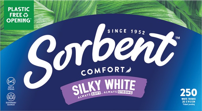 Sorbent Silky White Tissues 250 Pack