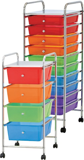 Storage Trolley Multi Colour Black or White