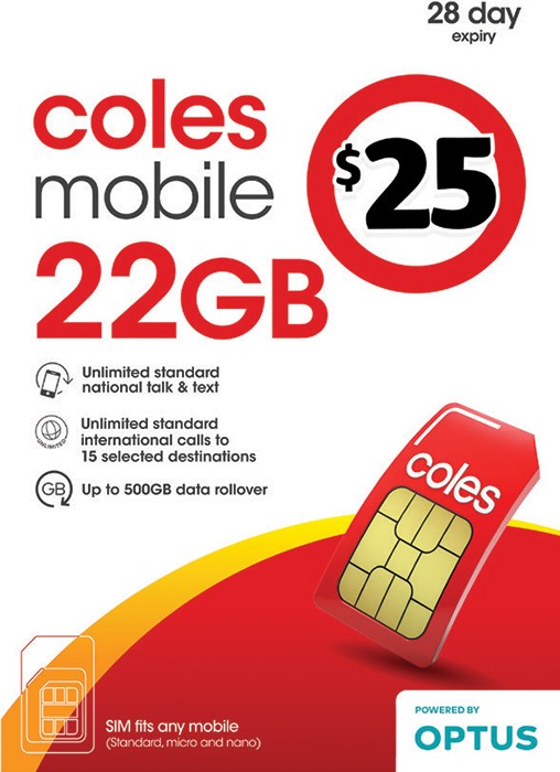 Coles Mobile $25 Prepaid SIM