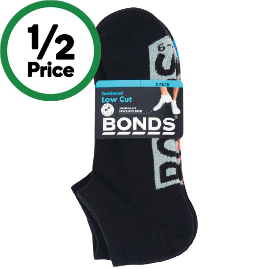 Bonds Men’s Low Cut Socks Assorted Pk 3