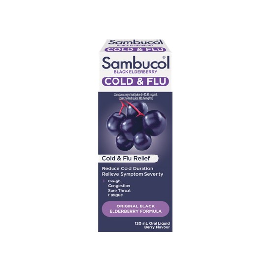 Sambucol Cold & Flu Cough Liquid 120ml~