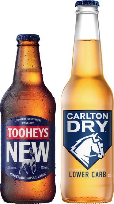 Tooheys New or Carlton Dry 24 Pack