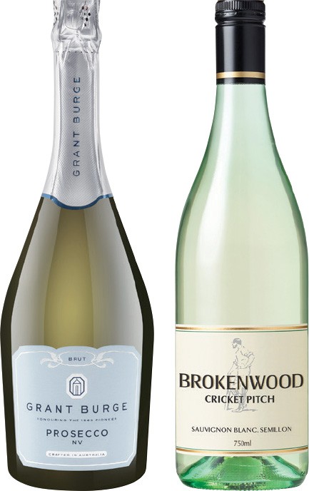Grant Burge Prosecco or Brokenwood Cricket Pitch 750mL Varieties