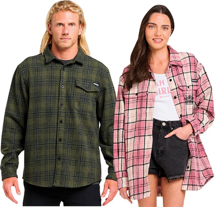 30% off Regular Price on The Mad Hueys Mens & Womens Flannels