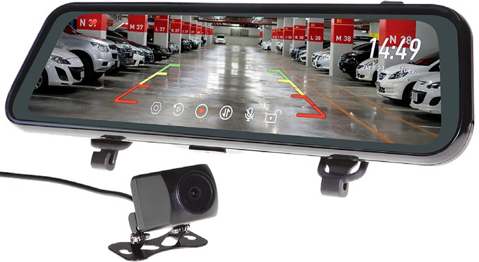 Gator 9” Clip on Rearview Mirror with Reverse & Live Stream Camera