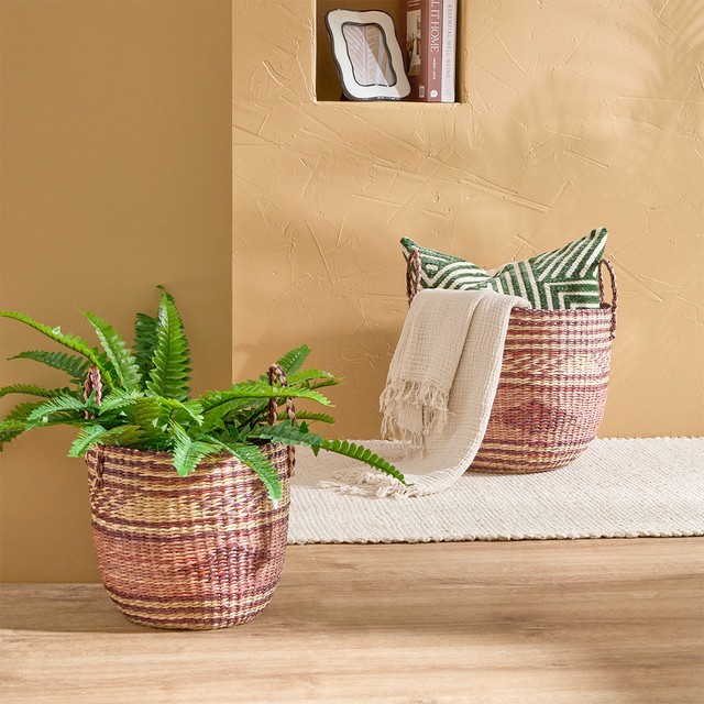 Balsa Stripe Basket by Habitat