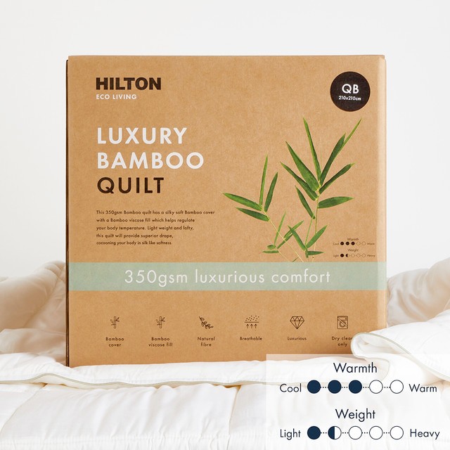 Eco Living Luxury 350gsm Bamboo Quilt by Hilton