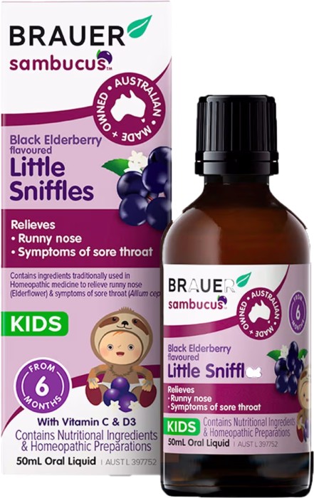 Brauer Sambucus Black Elderberry Kids Little Sniffles 50ml