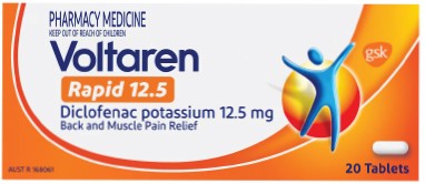 Voltaren Rapid 12.5mg Pain Relief 20 Tablets