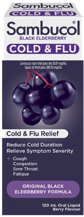 Sambucol Cold & Flu Oral Liquid Berry Flavour 120mL^