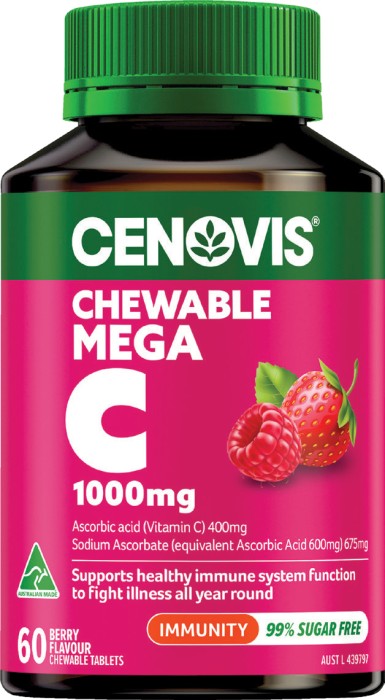 Cenovis Chewable Mega Vitamin C 1000mg Berry 60 Tablets*