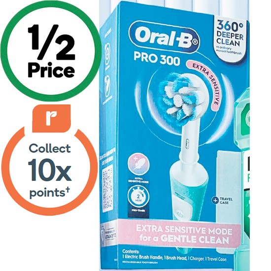 Oral-B Pro 300 Extra Sensitive Electric Toothbrush Pk 1